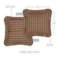 thumbnail image 3 of VHC Brands Crosswoods Plaid Cotton Primitive Bedding Square Euro Sham, Natural Tan, 3 of 5