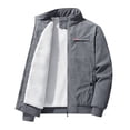 thumbnail image 3 of safuny Men's Casual Long Sleeve Stand Collar Jacket Lightweight Breathable able Elastic Fabric for Outdoor Activities Hiking Camping Fishing Gray XXXXXL, 3 of 9