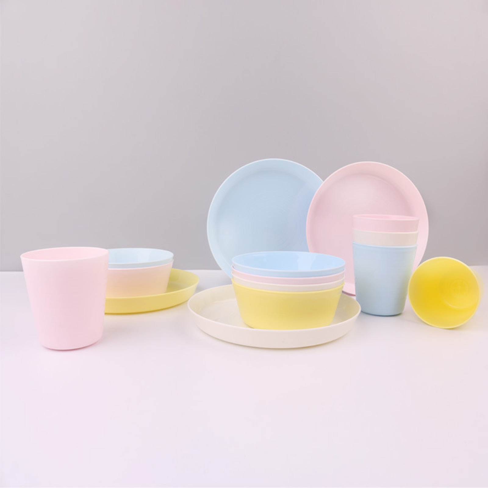 Melange 432-Piece Reusable Plastic Dinnerware Set For Kids And Toddler, BPA-Free Utensils For Children, 72 Dinner Plates, 72 Bowls, 72 Tumblers,  And 216-Pc Flatware, Microwave/ Dishwasher Safe