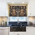 thumbnail image 5 of Yayeee Kitchen Curtains Tier Pair Light Filtering 27"x36" Rod Pocket Short Cafe Window Panel, Cows and Flowers, 5 of 7