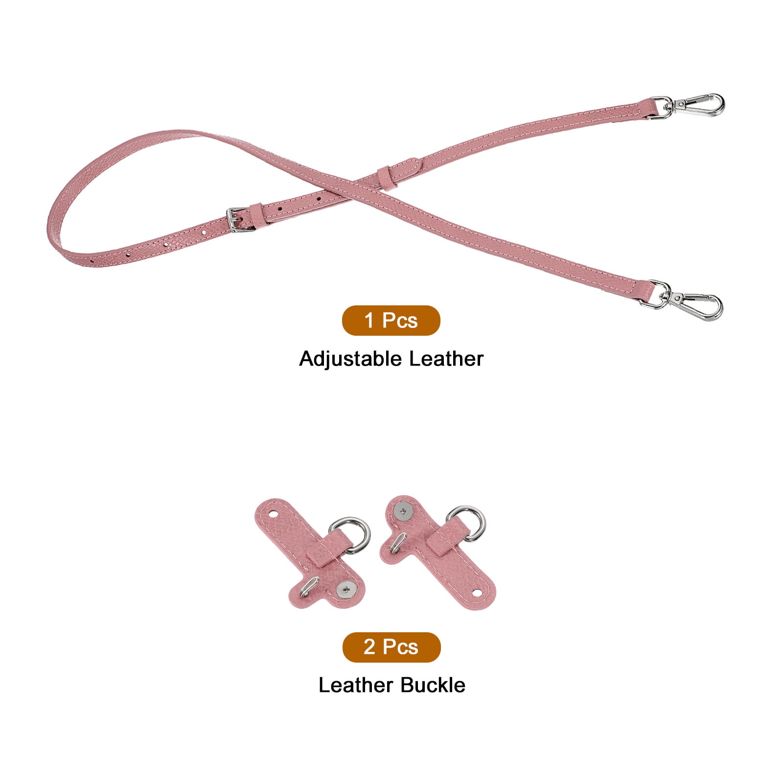 Leather Strap Kit, 95-115cm Crossbody Adjustable Leather Shoulder Strap Conversion Kit for Mini Pouch Handbags Purse Straps Crossbody, Pink