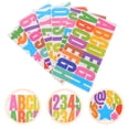 thumbnail image 3 of 6 hojas de pegatinas adhesivas de colores con letras y números, pegatinas multifunción para letras y números., 3 of 5
