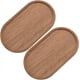 thumbnail image 1 of Bandeja de madera ovalada de 2 piezas, platos de madera para servir, bandeja rústica, bandeja decorativa otomana para mostrador de baño., 1 of 9