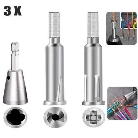 3X Wire Stripping&Twisting Tool Electrical Drill Wire Stripper Cable Nut Twister