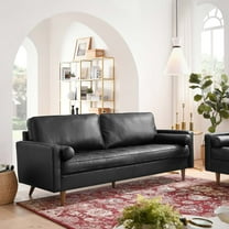 Modway Valour 81" Leather Sofa in Black