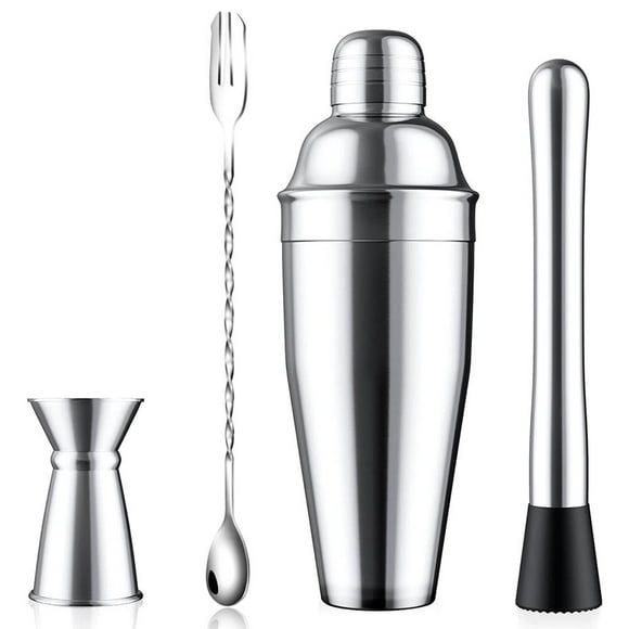 CNKOO Cocktail Shaker Set Stainless Steel Multifunctional Cocktail Making Kit with Ice Muddler Mixing Spoon Cocktail Measuring Cup for Cocktail Whiskey Beer Wine Bar Club