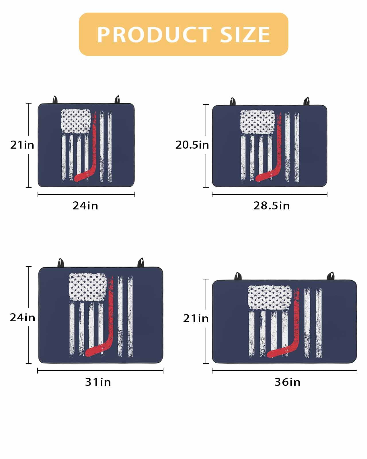 Large Induction Cooktop Protector Mat Navy Blue Hockey American Flag Stove Top Covers for Electric Stove, Vintage Abstract US Flag Decorative Stove Burner Cover Mats, Glass Top Stove Cover