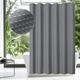 thumbnail image 4 of Grrvtrz Shower Curtain Waffles Textured Heavy Duty Thick Fabric Shower Curtains 256GSM Luxurys Weighted Polyester Cloth Bath Curtain Set with 12 Hooks 71Wx71H,Bathroom Decor,Bathroom Accessories, 4 of 9