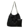 thumbnail image 1 of Bolso bandolera de nailon de gran capacidad con cadena y un solo hombro, color negro, 1 of 6