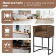 thumbnail image 5 of ClinQ 26" Counter Height Bar Stools Set of 3, PU Leather Barrel Bar Chairs with Back and Arms for Kitchen Island, Brown, 5 of 13
