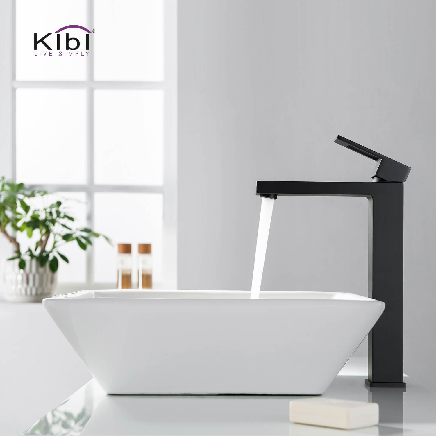 Kibi Cubic Single Handle Bathroom Vessel Sink Faucet