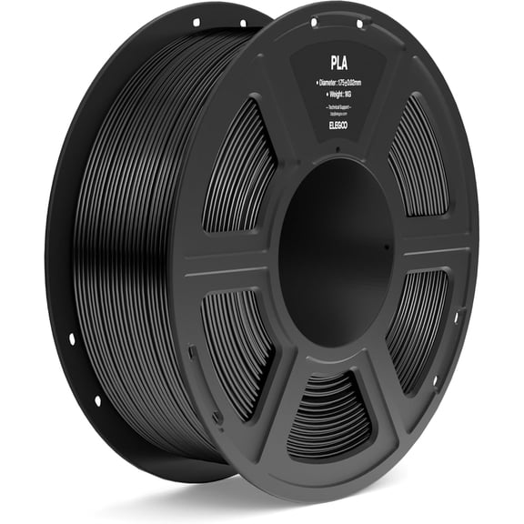 PLA Filament 1.75mm Black 1KG, 3D Printer Filament Dimensional Accuracy /- 0.02mm, 1kg Spool(2.2lbs) Fit Most FDM 3D Printers