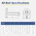 thumbnail image 5 of 10 Set M8 x 40mm Flanged Button Head Socket Cap Screws, Black 304 Stainless Steel 18-8 Hex Socket Head Screws Bolts, Nuts, Flat & Lock Washers for DIY, Furniture, Automotive, 5 of 7