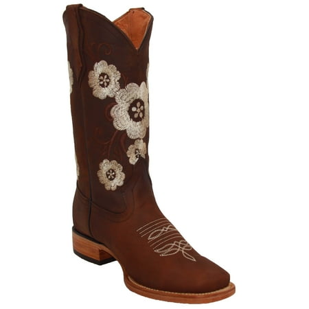 

Women s Western Square Toe Floral Embroidered Cowboy Boots