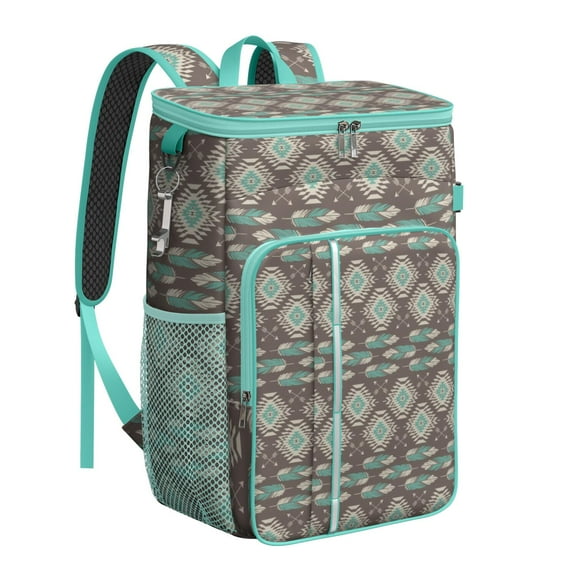 Boho Chic Cooler Backpack - 20L Insulated Leakproof Bag, Vintage Fashion for Beach & Travel