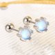 thumbnail image 5 of Pendientes de tornillo de piedra lunar de amor Pendientes de moda elegantes de nicho para mujer Pendientes de diseño simple y de alta gama, 5 of 6
