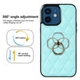thumbnail image 2 of ELEHOLD for iPhone 12 Mini 5.4 inch 2020 Case, Luxury Rhomboid Quilted PU Leather Soft TPU Bumper 360 Degee Rotatable Metal Finger Ring Holder Kickstand Shockproof Case for iPhone 12 Mini, Mint, 2 of 8