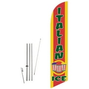 Cobb Promo Italian Ice Yellow/Red Feather Flag with Complete 15ft Pole kit and Ground Spike