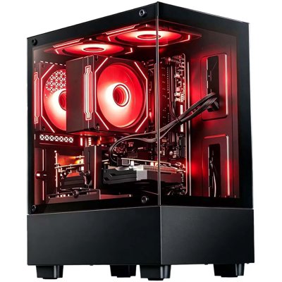 Zhic Gaming Desktop PC, AMD Ryzen 7 4700LE, Radeon RX 580 8G, 512GB NVME SSD, 16GB DDR4 RAM , Black, Windows 11 Home