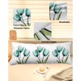 thumbnail image 6 of Turquoise Aqua Tulips Body Pillow Cover, Pillowcase Protectors with Zipper, Breathable Decorative Throw Pillow Case Cover, Pastoral Flower Floral Spring Pillow Shams for Couch Sofa 20x60Inch, 6 of 8