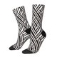 thumbnail image 1 of Balery Black White Stripes Calcetas Largas con Estampado para Hombre y Mujer – Suaves y Transpirables, Talla Única (US 5-11), 1 of 6
