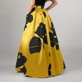 thumbnail image 4 of WNEGSTG Women Bohemian Floral Skirt High Waist Maxi Skirt with Pocket Party Ball Gown Skirt Yellow, 4 of 5