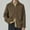 Brown, variant on Men's Full Zip Cardigan Sweaters Lapel Collar Long Sleeve Ribbed Sweater (Black XXL)
