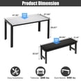 thumbnail image 6 of PORKISS Dining Table Set for 4, Faux Marble Kitchen Table Set with 2 Velvet Benches, Breakfast Nook Set for Small Spaces, 3 Piece Dining Room Table Set, White+Black, 6 of 12
