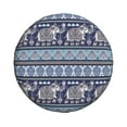 thumbnail image 3 of Spare Tire Cover, Vintage Indian lotus elephant blue Wheel Cover Tire Covers for Trailers Car Truck Camper Universal Tire Covering Fits Diameter 17 inch, 3 of 7