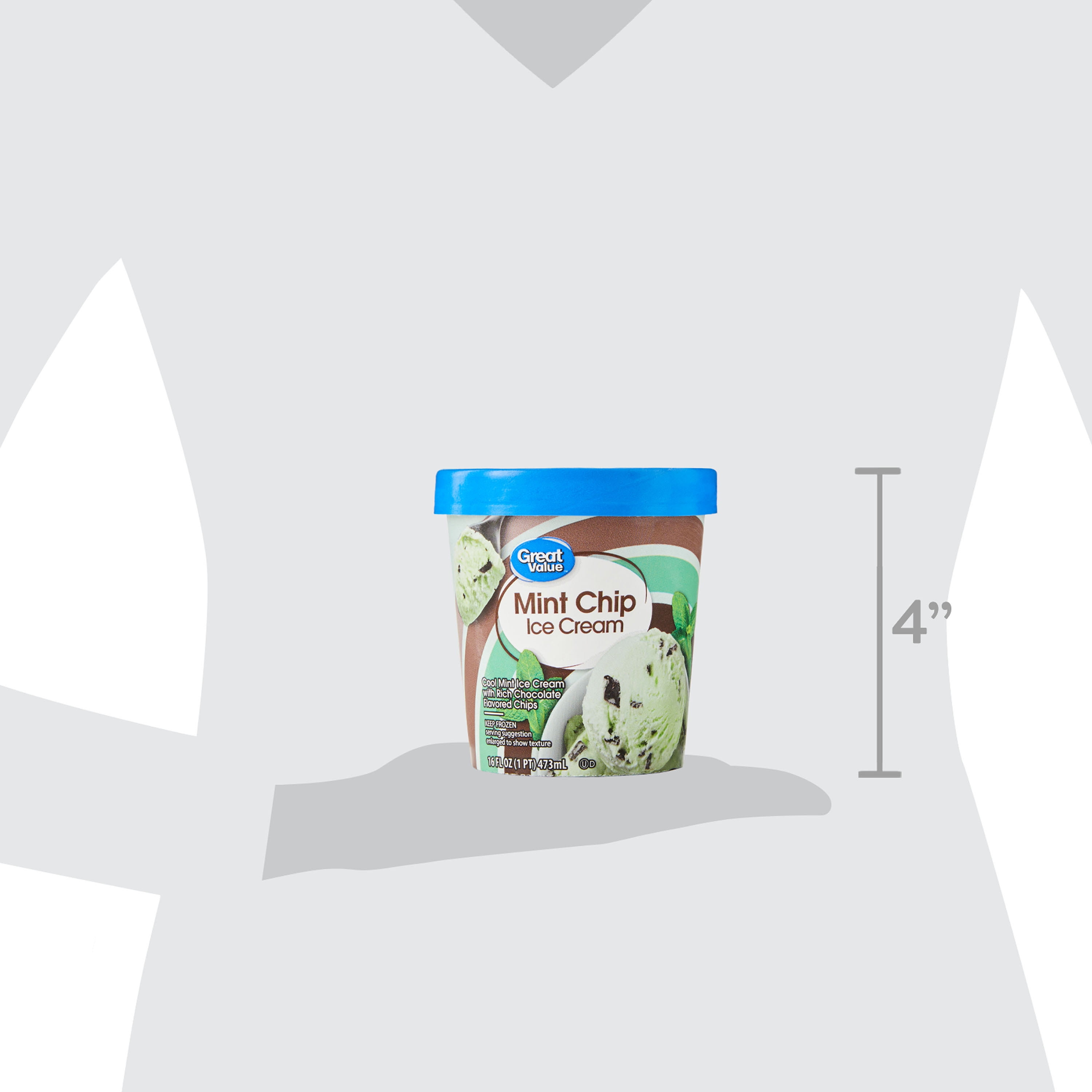 Great Value Mint Chip Ice Cream, 16 fl oz