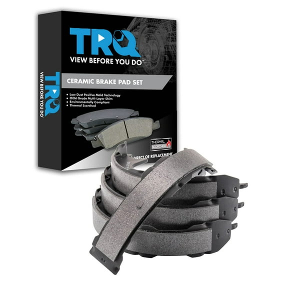 TRQ Rear Parking Brake Shoe Set Fits Select 2010-2023 Lexus GX460 2003-2009 GX470 2003-2023 Toyota 4Runner 2007-2014 FJ Cruiser 2001-2007 Sequoia
