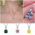 thumbnail image 2 of GKNET 4 Color Princess Cut Cubic Zircon Necklace Pendant 925 Silver Jewelry-Green, 2 of 6