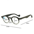 thumbnail image 2 of 2 Pairs of Retro Black Wood Grain Progressive Multi-focus Reading Glasses 3.00 Round Anti-blue Light Spring Hinges Readers +3.00 Strength, 2 of 8