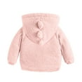 thumbnail image 4 of Povozer Toddler Zip up Hoodie Kids' Soft Sherpa Fleece Sweatshirt for Girls(Pink,3-4Y), 4 of 4