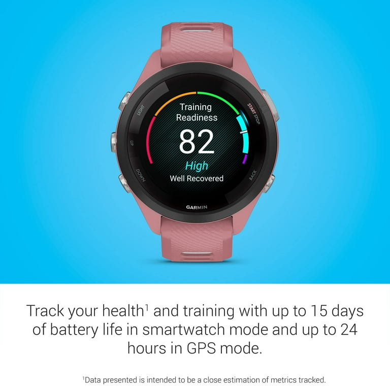 Garmin Forerunner 265 Running Smartwatch, Colorful AMOLED Display, Training  Metrics and Recovery Insights, Black and Powder Gray 