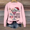 thumbnail image 2 of Women's Christmas Santa's Favorite Printed Crew Neck Sweatshirt Knit Long Sleeve Ladies Sweatshirts Hoodie Workout Women Graphic Workout Tops Women Distressed Pullover Extra Long Sweatshirt, 2 of 4