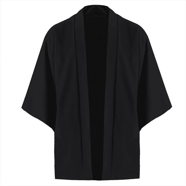Ropa samurái negra, estilo japonés, kimono de cosplay, camisa tradicional haori para mujeres y hombres, cárdigan de moda Harajuku, yukata.
