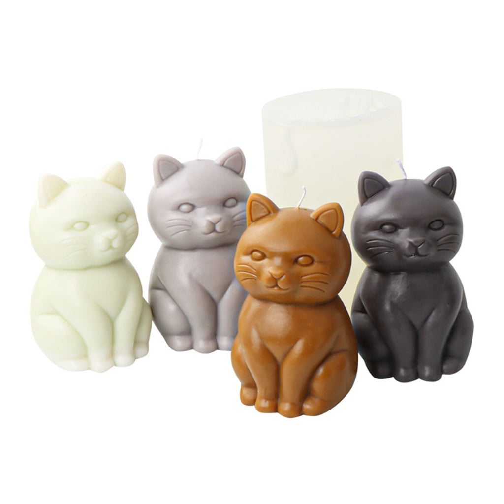WINDLAND 3D Fat Cat Shape Silicone Mold Candle Making Tool DIY Candle Moulds Ornaments