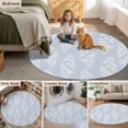 thumbnail image 5 of Light Blue Botanical Round Area Rug 4Ft Washable Circle Rugs for Bedroom Dining Room, Pastoral Elegant Spring Floral Non-Slip Carpet Floor Mats Indoor Outdoor Carpet Runner Aesthetic Home Decor, 5 of 8