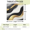 thumbnail image 2 of Black White Marble Gold Wave Pattern Square Fitted Tablecloth with Elastic Edge,Square Table Cover,Washable Elastic Table Cover for Home Kitchen Party Decor 34"x34", 2 of 6