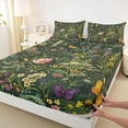 thumbnail image 3 of Manfei Flying Gradient Butterflies 4pcs Bed Sheets for Girls Female Teens,Chic Flowers King Sheets,Spring Graden Super Cozy Sheet Set,Luxury Bedroom Decor, 3 of 7