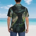 thumbnail image 4 of Gaeub Cute Saucerman With Big Eyes Print Men's Hawaiian Shirt,Button Down Short Sleeves Shirts,Tropical Beach Casual Button Down Shirts,XX-Large, 4 of 7