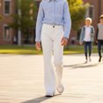 thumbnail image 4 of Grblisyd Girls Flare Leg Uniform Pants High Waist Dress Bell Bottoms Kids School Stretch Pants for Teen, 4 of 5