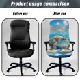 thumbnail image 4 of POLERO One Piece Office Swivel Chair Slipcover, Turtle and Starfish Pattern Elastic Cloth Soft High Back Chair Slipcover for Indoor Workspace Home Office, 4 of 7