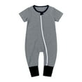 thumbnail image 2 of XMMSWDLA Toddler Girl Clothes Baby Boys Girls Cute Stripe Pattern Short Sleeve Double Zipper Romper Jumpsuit, 2 of 8