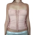 thumbnail image 2 of Coduop Women's Sleeveless Crop Camisole Bandage Ripped Cutout Backless Tops, 2 of 7