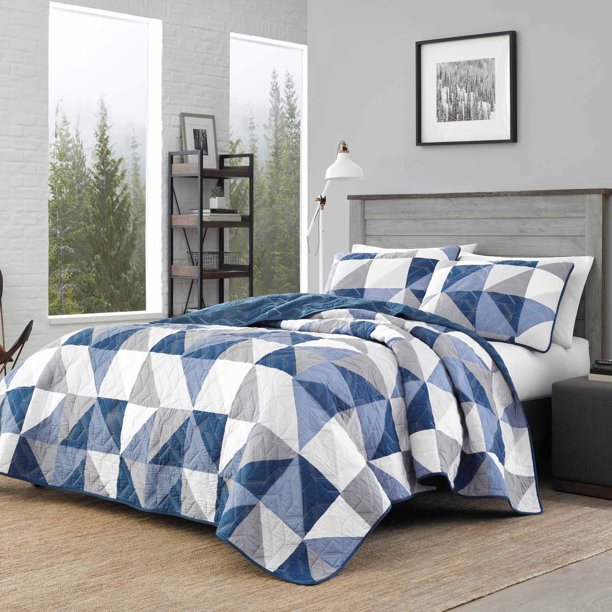 Eddie Bauer North Cove Navy Quilt Set, King