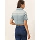 thumbnail image 3 of Chaqueta Corta Informal Allegra K Mujer Vaquera Azul gris claro L, 3 of 5
