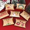 thumbnail image 3 of Caja de almohada de papel Kraft de 10 piezas, bolsas de dulces de Navidad, caja de regalo de Papá Noel, decoración de fiesta de Papá Noel, 2024, 3 of 4