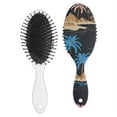 thumbnail image 2 of Hawaiian Island Classic Hair Brush, Safari Jungle Island Detangler Paddle Brush with Tropical Print, Soft Bristle Hairbrush for Women Men Kids, Gift Ready, 2 of 8